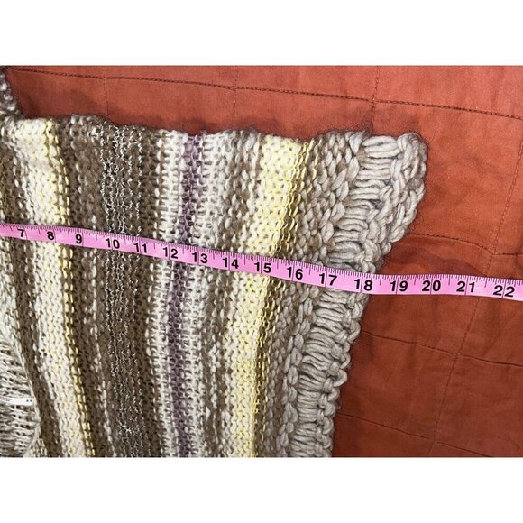 Free People Limbo Knit Crop Alpaca Blend Boho Stripe Multi Brown Women's Size M - Picture 8 of 9